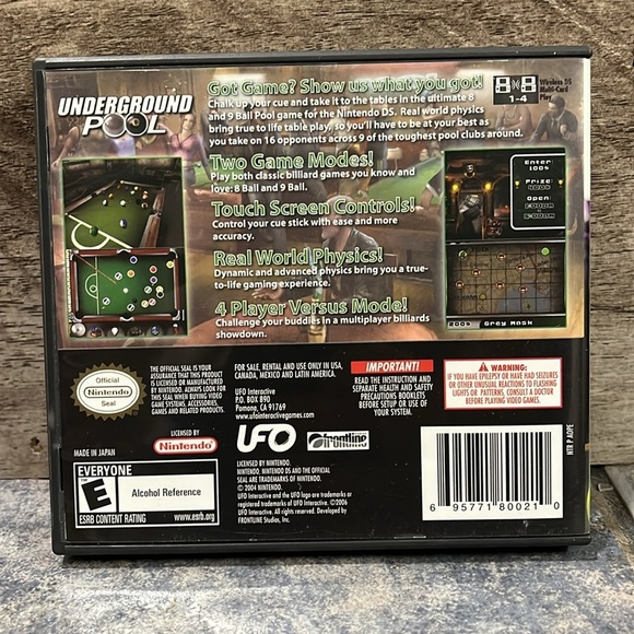 5 for $60 - Underground Pool Nintendo DS Game - Picture 4 of 4